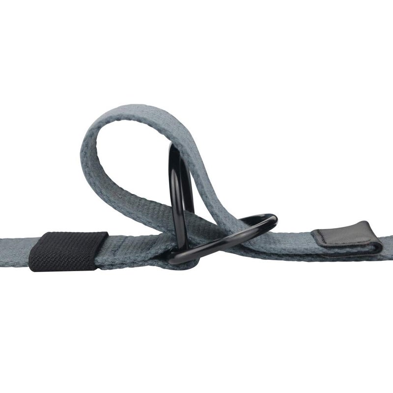 macoking Web Fabric Canvas Belt for Men Women with Double D Ring Buckle, Dark Grey, 51in long for waist 40"-43" - Image 2